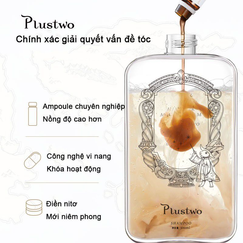 Dầu gội Plustwo có hương thơm lâu trôi chiết xuất axit amin mềm mượt kiểm soát dầu giảm gàu chống ngứa