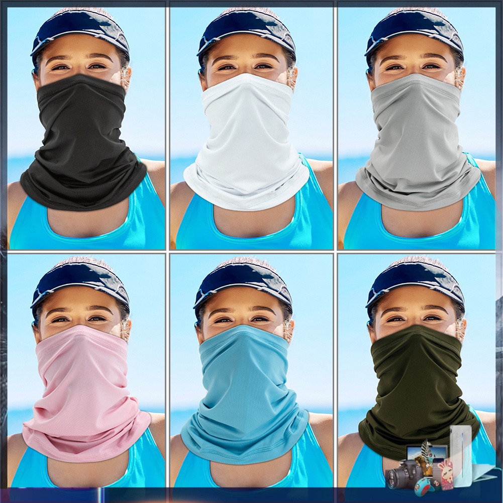 Khăn ống che mặt chống nắng màu trơn phong cách thể thao