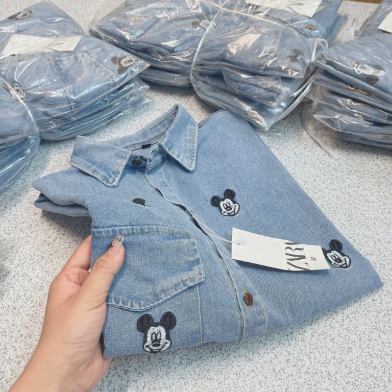 Áo sơ mi bò demi micky