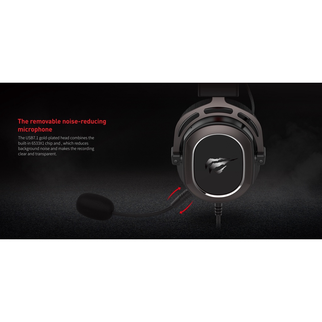 Tai Nghe Gaming Headphone  HAVIT H2008d, Driver 50mm, Thiết Kế Khung Thép, Mic Khử Ồn- Hàng Chính Hãng