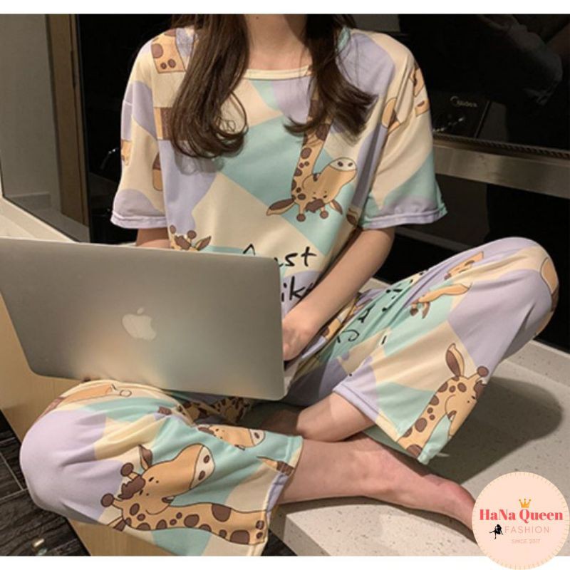 [Sẵn Hàng] Bộ đồ nữ pijama mặc nhà kute, thoáng mát, thấm hút mồ hôi cực tốt