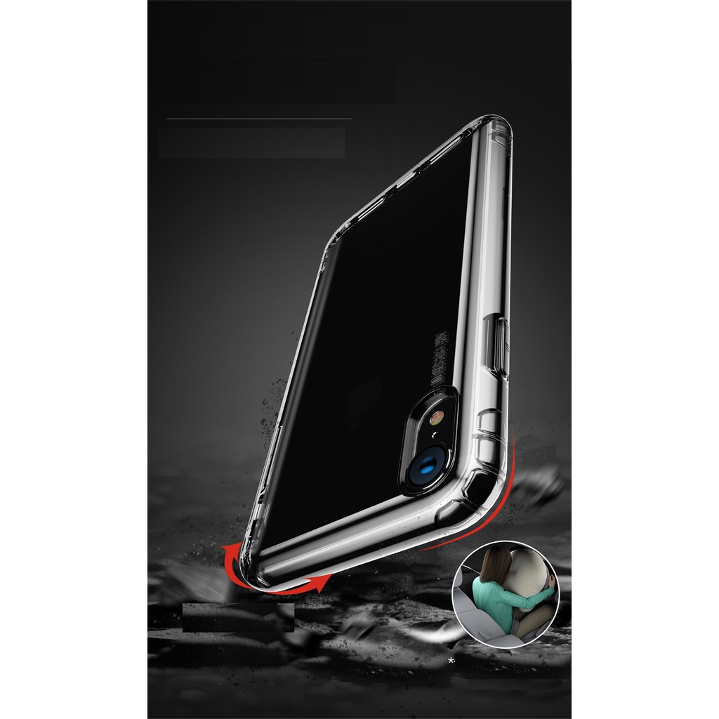 Ốp lưng Iphone X/ XR/ Xs Max dẻo trong chống sốc Airbag hãng Baseus