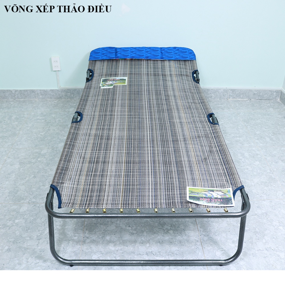 Giường xếp rộng 90cm vải lưới thổ cẩm khung sơn tĩnh điện cao cấp