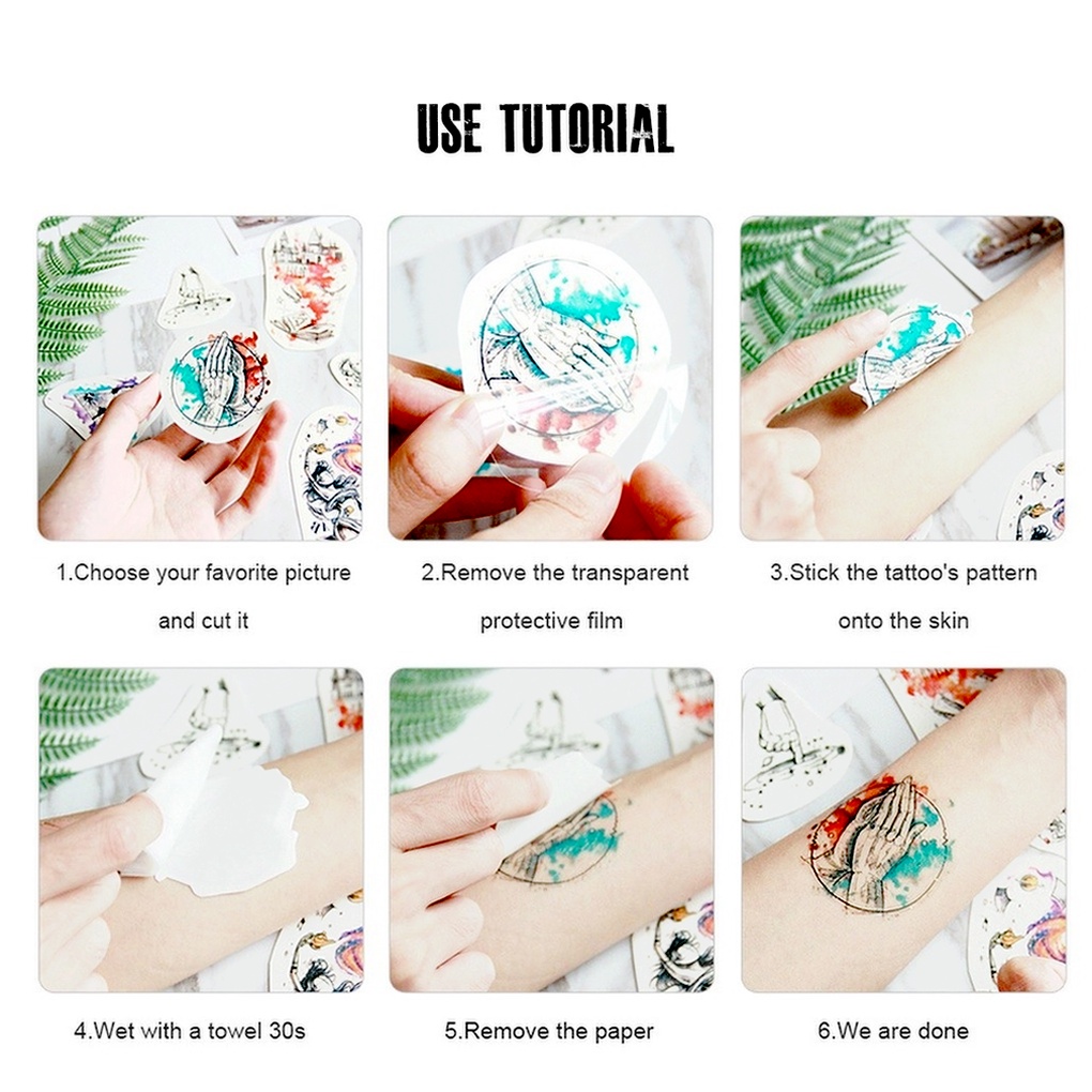 Hình Xăm Dán Tạm Thời Họa Tiết Hoa Hồng/Vậu Đơn Giản Chống Nước Trang Trí Cơ Thể Nghệ Thuật Cho Nữ
