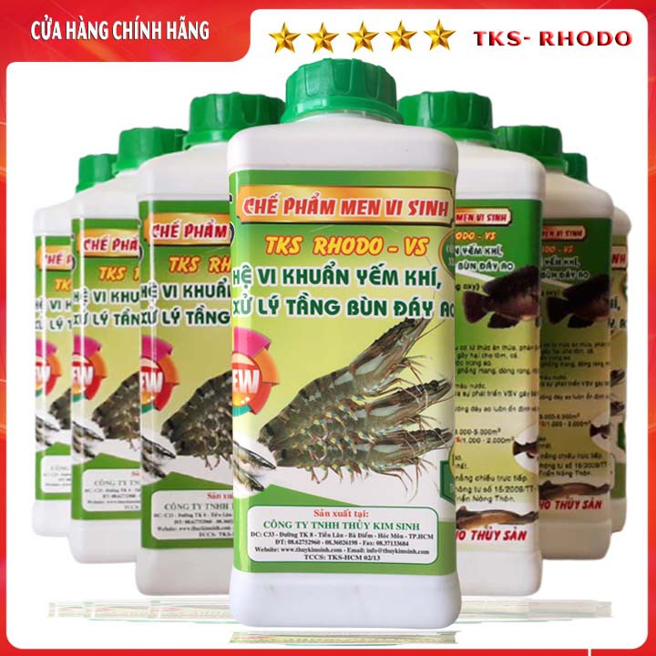 TKS - RHODO: Mem Xử lý  Tầng Bùn Đáy Ao, Khử Mùi Hôi, Ỏn Định pH Nước  - Chai 1 Lít