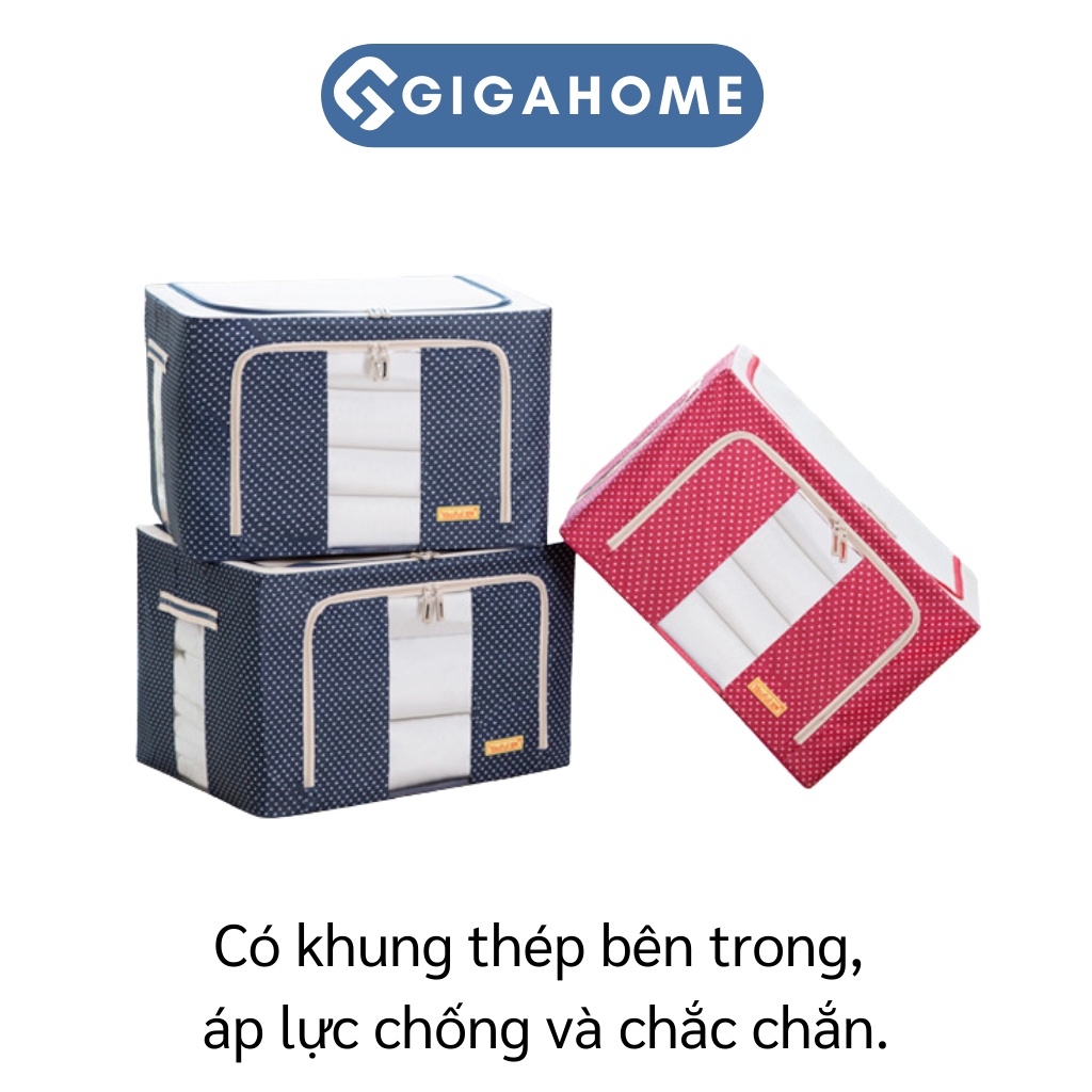 Túi Hộp Đựng Quần Áo, Chăn Màn GIGAHOME Khung Thép Loại To 100L, Chống Bụi Bẩn 4299