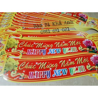 Ảnh chụp ?Miếng Dán TẾT ?Decal Chúc Mừng Năm Mới 2022 rộng 5cm dài 45cm - Bao Bì Khả Anh tại TP. Hồ Chí Minh