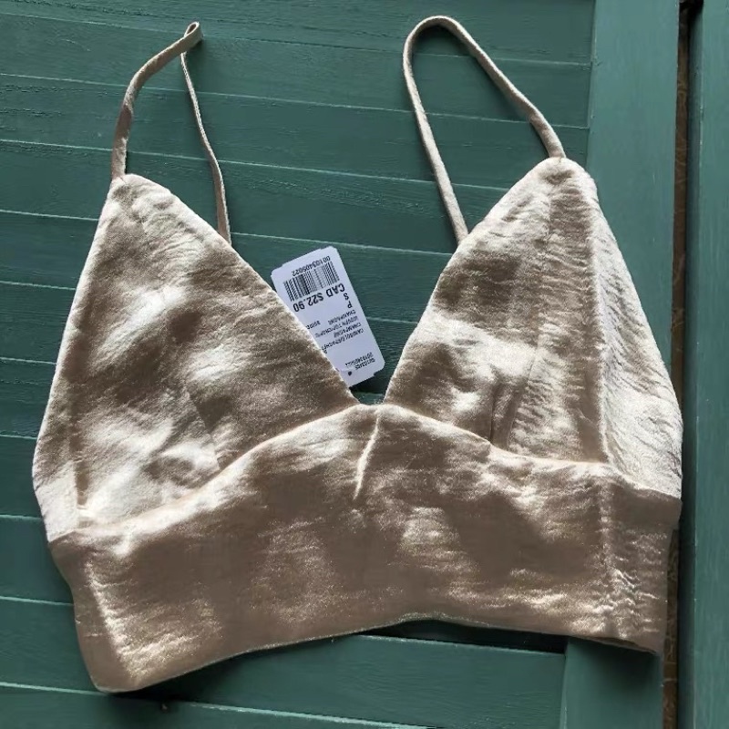 Áo dây F21 Gold Satin Crop Top XK