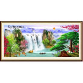 Tranh Đính Đá Tùng Nghênh Khách - 8036