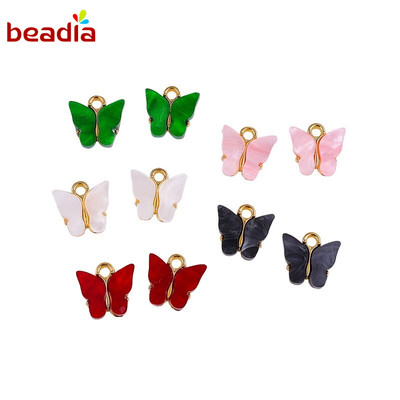Mặt dây chuyền Beadia bằng resin hình bướm dễ thương trang trí diy