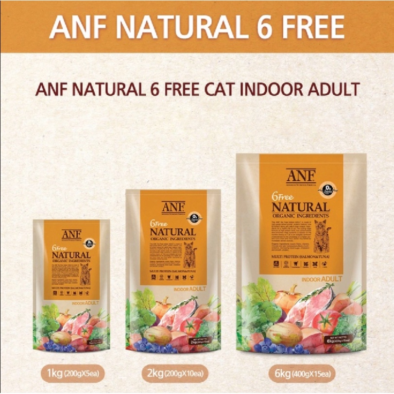 Thức ăn hạt hữu cơ cho mèo trưởng thành ANF gói 2kg vị cá hồi  - Dog Paradise