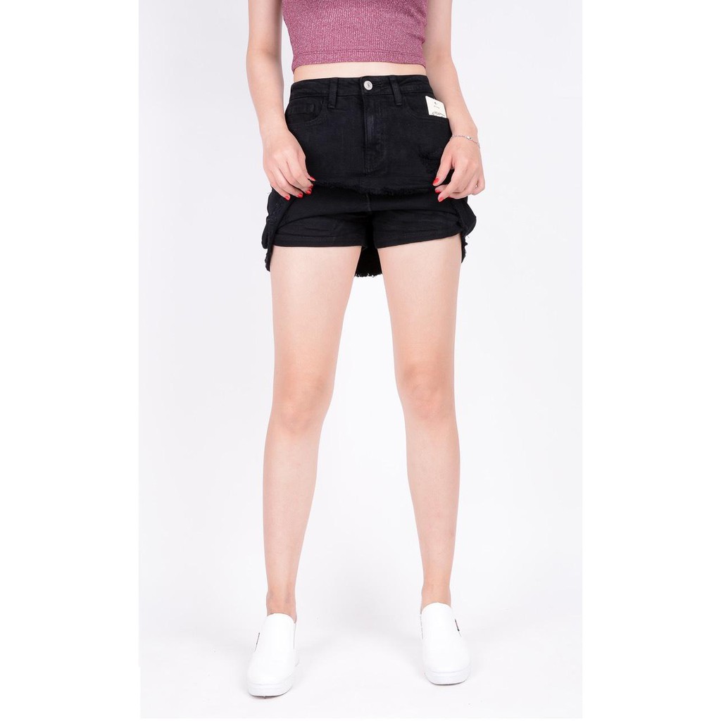 Chân váy jean nữ có quần bên trong đẹp lưng cao cạp cao đen trắng rách gấu tua rua hàng hiệu cao cấp mã 406 VANIZEN | BigBuy360 - bigbuy360.vn