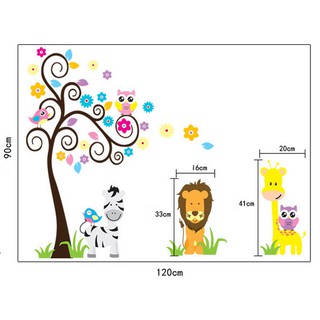 Decal Vườn thú ngộ nghĩnh 01