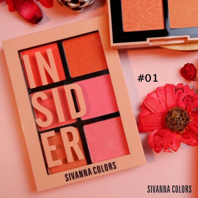 Bảng Phấn Má Hồng 6 Ô Có Nhũ Và Lì Sivanna Insider Intensity Palette siêu xinh