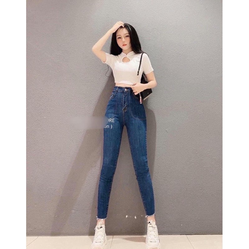 Áo cotton khoét ngực cổ tàu cực xinh [HOT NHẤT] chất siêu xịn