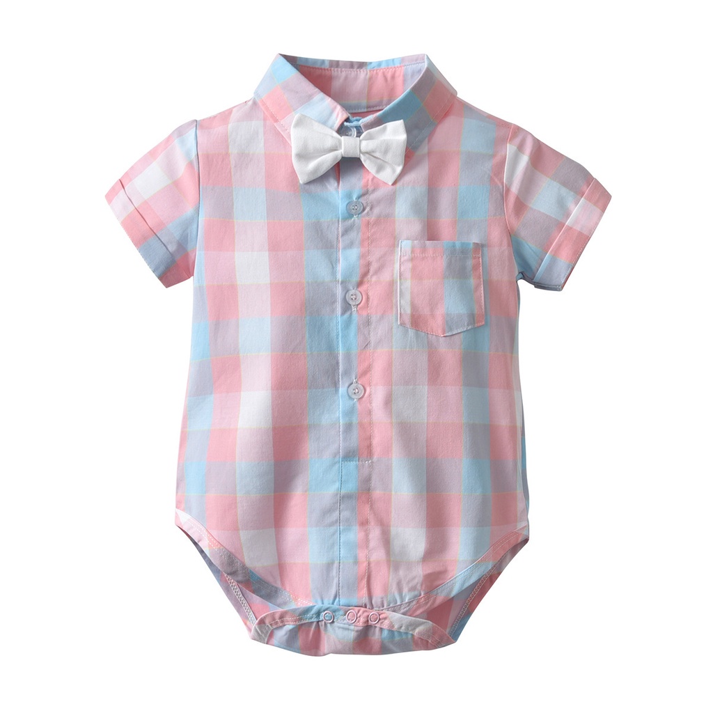 SET CÔNG TỬ CAO CẤP QUẦN YẾM NGẮN-ÁO SƠ MI CARO NHIỀU MÀU KÈM NƠ SIÊU DỄ THƯƠNG CHO BÉ