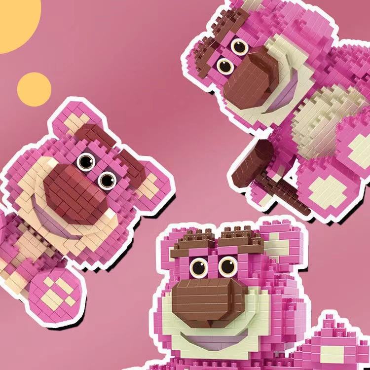 Bộ Đồ Chơi Lắp Ráp Hình Gấu / Dâu Tây Mini Dành Cho Bé