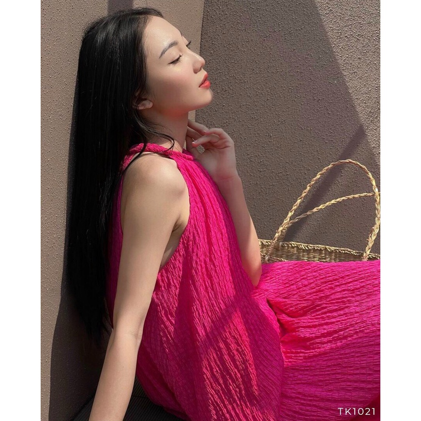Đầm suông maxi cổ yếm 2M