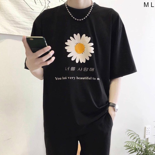 [FREESHIP] Áo Thun Tay Lỡ 💖 Form Rộng Unisex Nam Nữ 💖 Phong Cách Ulzzang Hàn Quốc Hoa Cúc G-Dragon