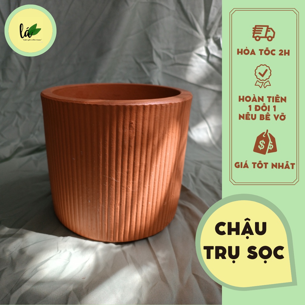 Chậu Đất Nung Trồng Cây TRỤ SỌC 18X16 Chậu Cây, Chậu Trồng Cây, Cây Cảnh, Sen Đá, Hoa Hồng (Ảnh Thật)