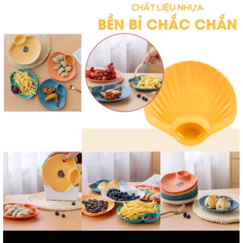 Bộ 4 đĩa nhựa hình vỏ sò siêu xinh