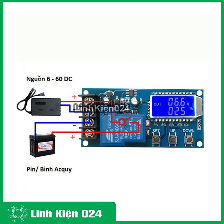 Mạch Sạc Acquy Tự Ngắt Bảo Vệ Quá Tải Hẹn Giờ Sạc XY-L30A 6VDC-60VDC 30A