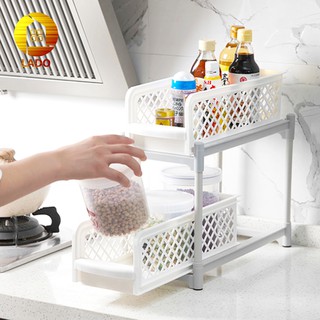 Kệ trượt 2 tầng đựng đồ nhà bếp, nhà tắm Tashuan