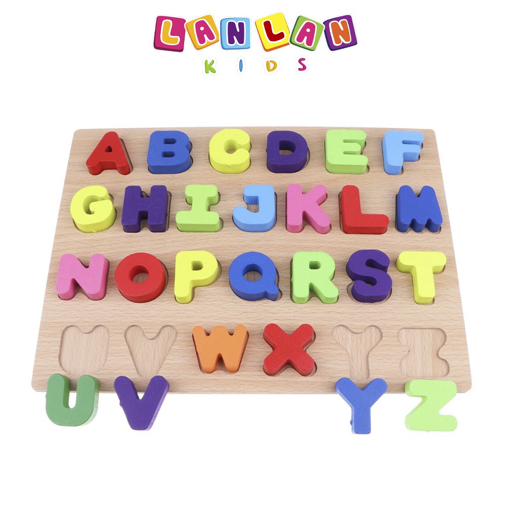(Hàng cao cấp) Bộ bảng lắp ráp chữ cái và số bằng gỗ dành cho bé