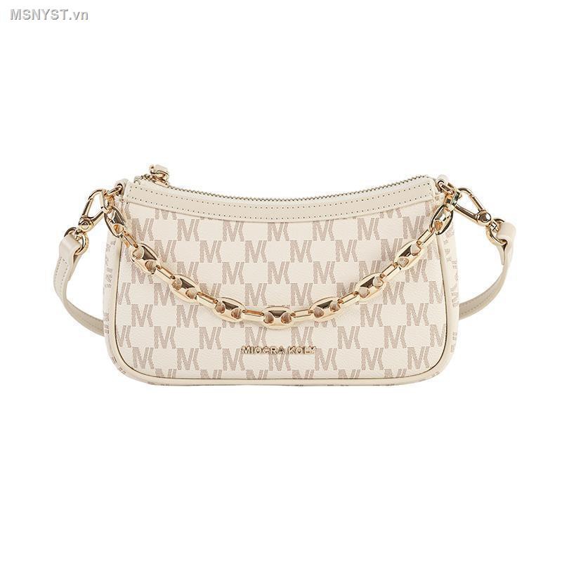 Túi đeo chéo một bên vai màu trắng nhỏ gọn thời trang mùa hè dành cho bạn nữ 2021