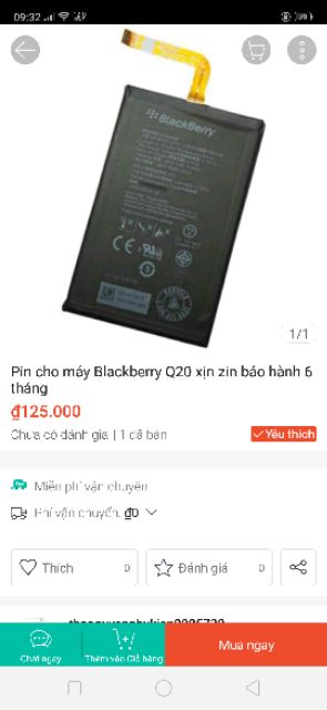 Pin blackberry Q20 xịn mới 100% _ BH 6 tháng