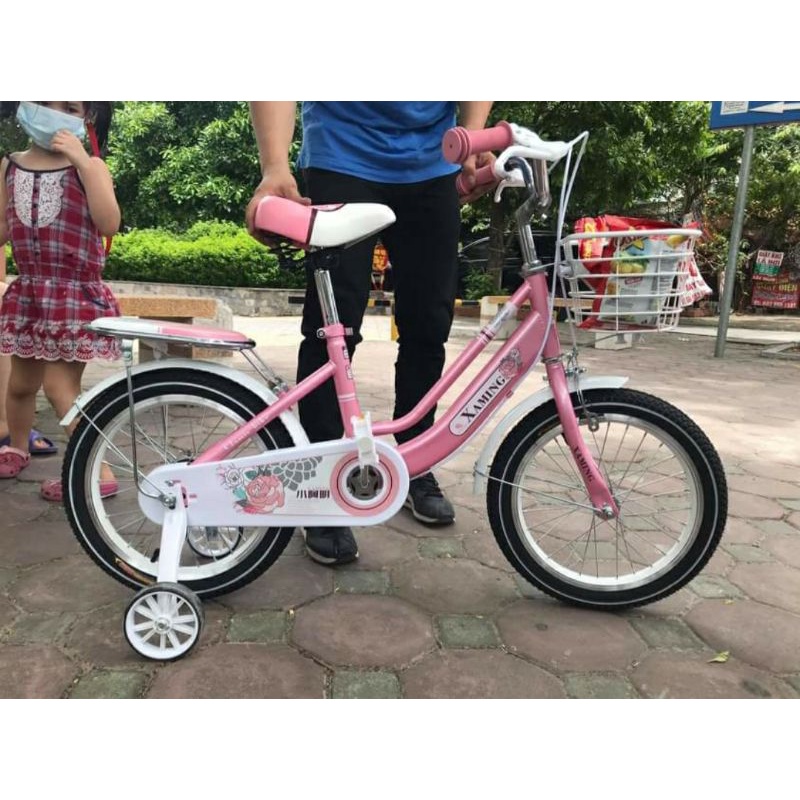 Xe đạp bé gái nhiều màu hồng, đỏ, tím 2 khung nhiều thương hiệu Xaming, H&T Bike, Xiao Ming... size 16 , 18 , 20 inch