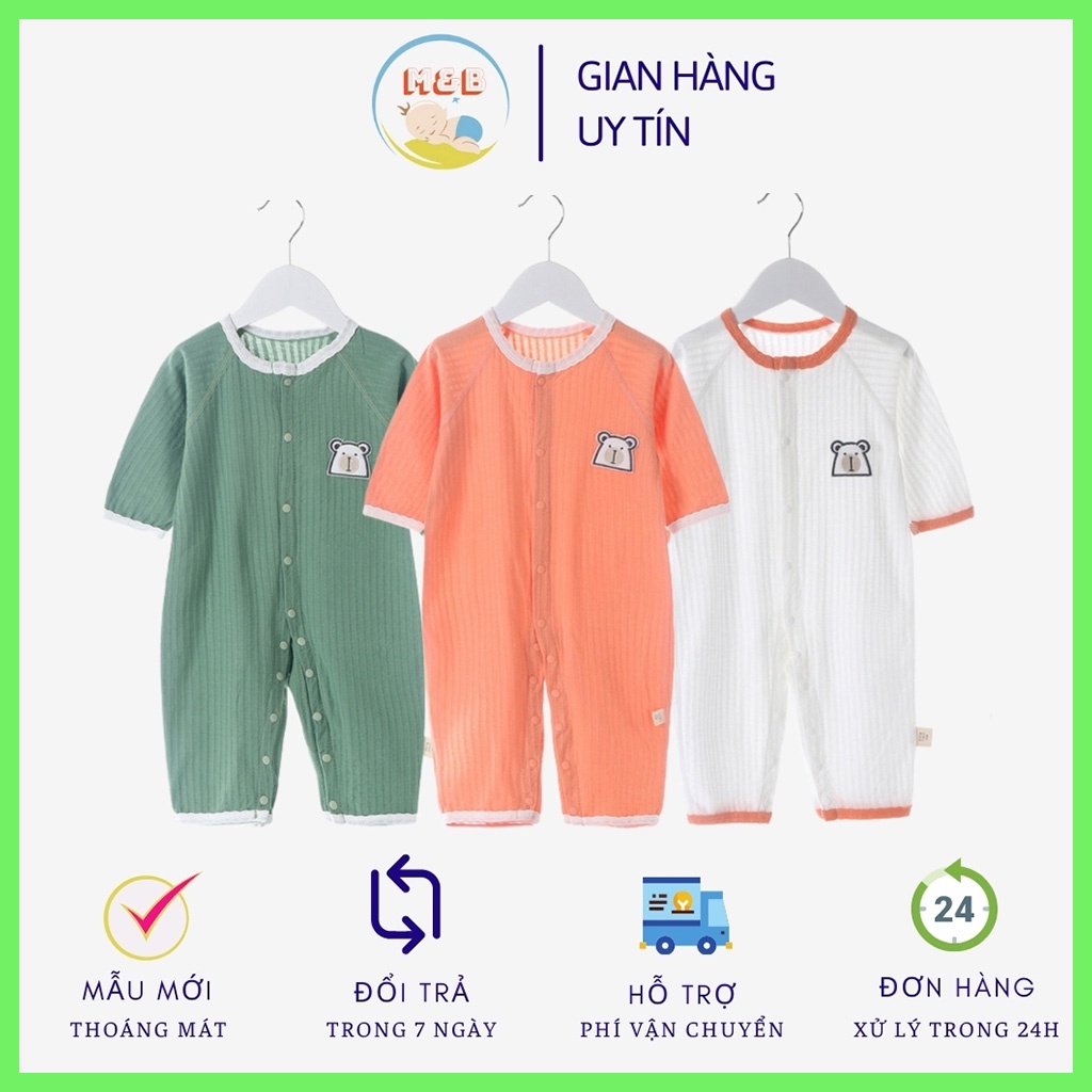 Bodysuit cho bé trai gái sơ sinh bộ body dài tay liền thân vải Xịn Thoáng Mát hàng QC đẹp từ 4-14kg – BD18