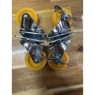 Bánh xe 5cm Vàng xoay và xoay có khoá