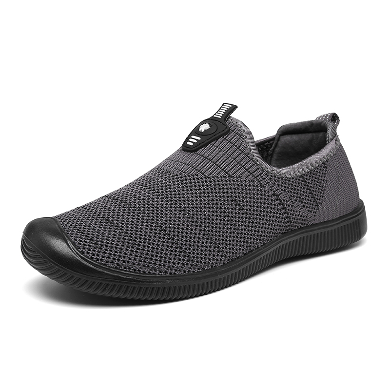 TA Men's shoes mesh lazy shoes casual shoes cloth shoes breathable non-slip black driving shoes