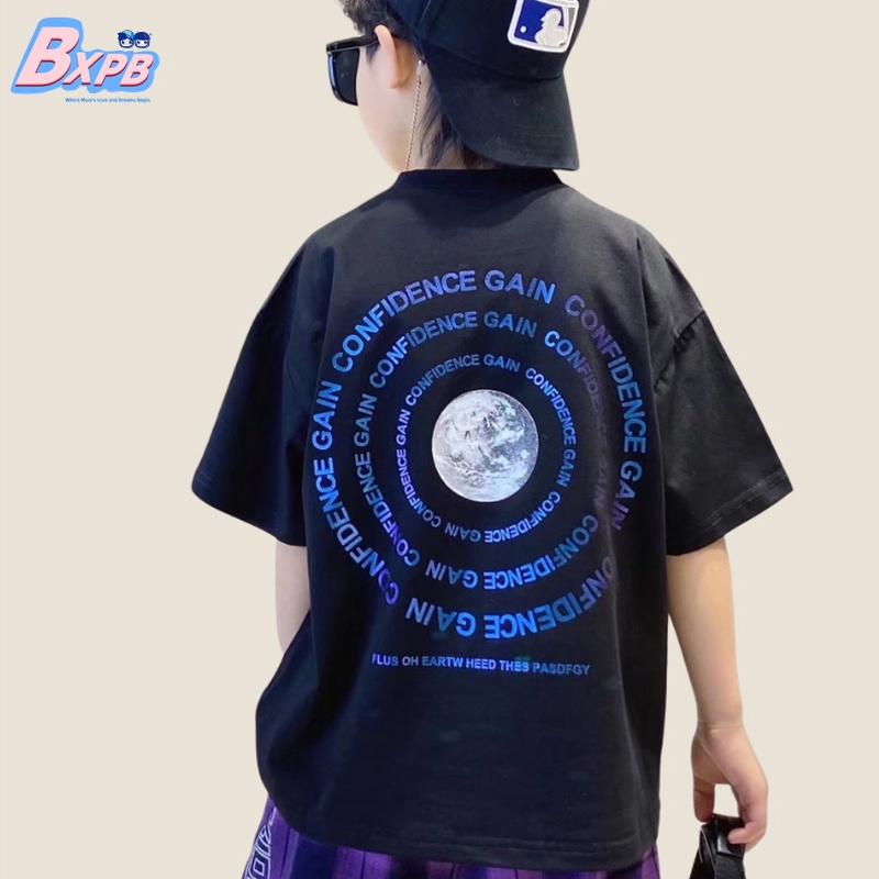 Áo thun BXPB ngắn tay dáng rộng in họa tiết thời trang mùa hè cho bé