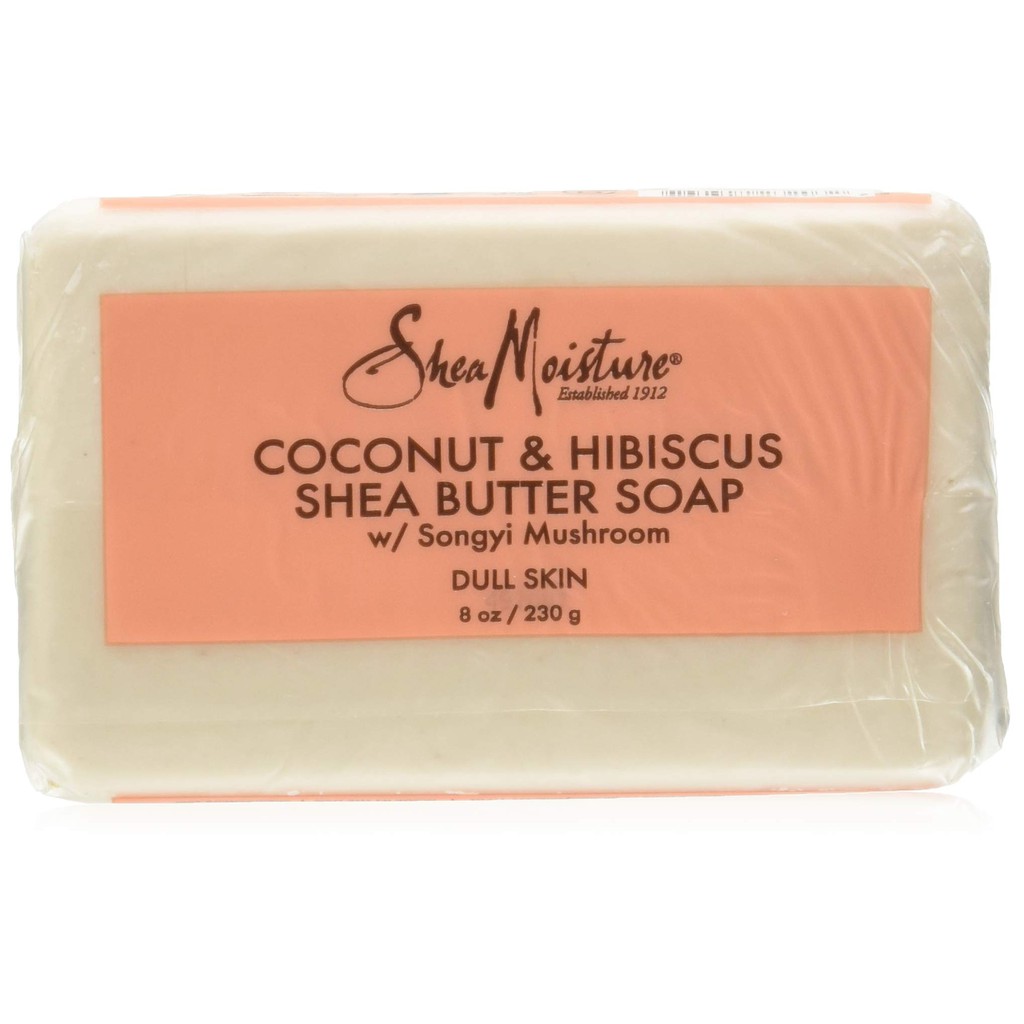 Shea Moisture xà phòng dưỡng cho da xỉn màu COCONUT &amp; HIBISCUS Shea Butter Soap 230gram