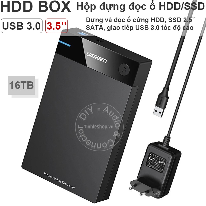Box ổ cứng 3.5 Ugreen 50422 đọc ổ HDD 16TB