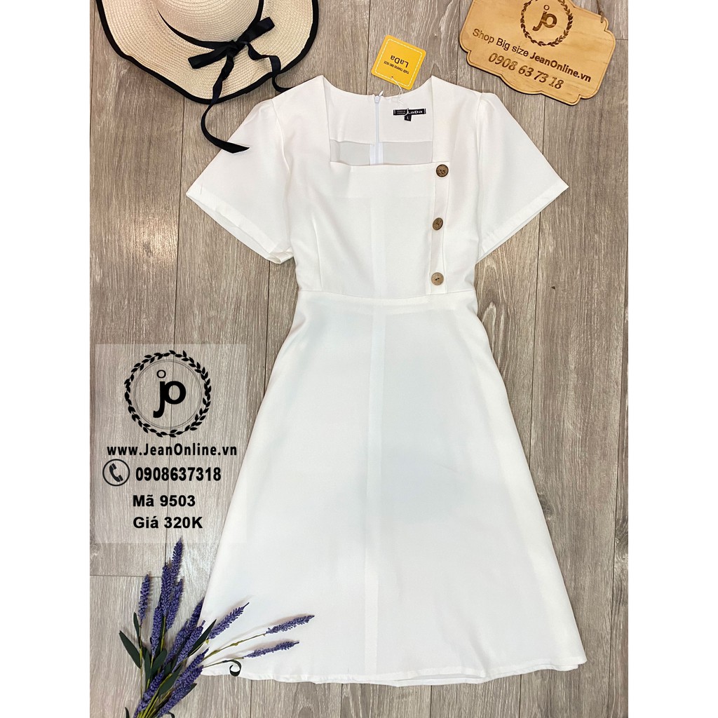 Đầm Nút Cổ Vuông Bigsize Nữ (MS 9503) | BigBuy360 - bigbuy360.vn