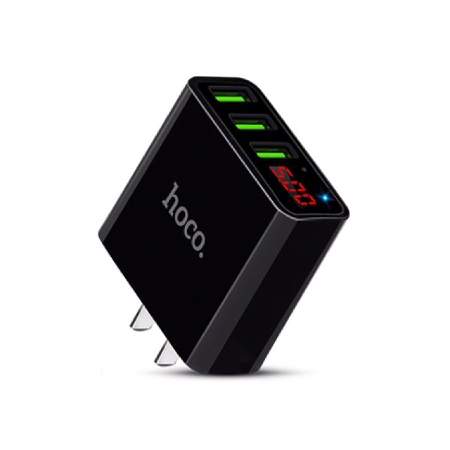 CỦ SẠC cốc sạc 3 CỔNG USB HOCO C15 XMC01 CÓ LED HIỂN THỊ ĐIỆN ÁP 17W