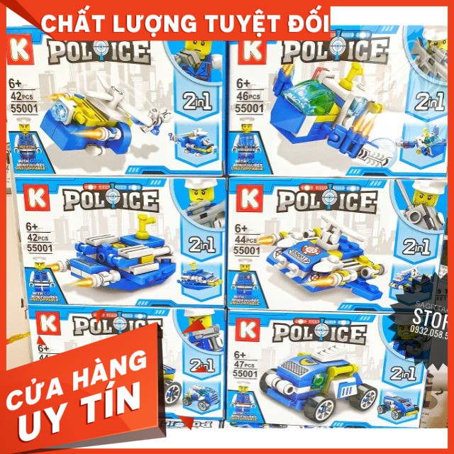 [HOT]Lego Minifigures Full 6 nhân vật Police Ráp Phi Cơ Cảnh Sát ( 267 Mảnh )-Hàng có sẵn