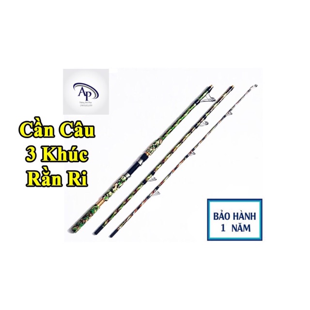 [FreeShip] Cần 3 khúc rằn ri ngọn 4li siêu khoẻ -  Cần 3 khúc câu biển