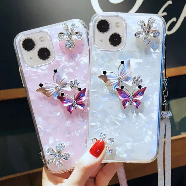 Ốp Điện Thoại Đính Đá Hình Bướm Cho Samsung S23 S22 Ultra S21 S20 Plus S10 S9 S8 Note 20 10 S21fe S20fe