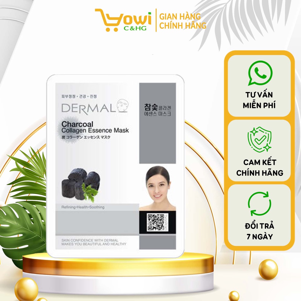 Mặt nạ Dermal dưỡng chất Than hoạt tính và Collagen 23g - KL053