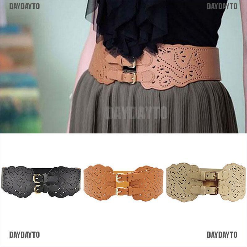 Thắt Lưng Bản Rộng Co Giãn Hai Khóa Cài Cho Nữ