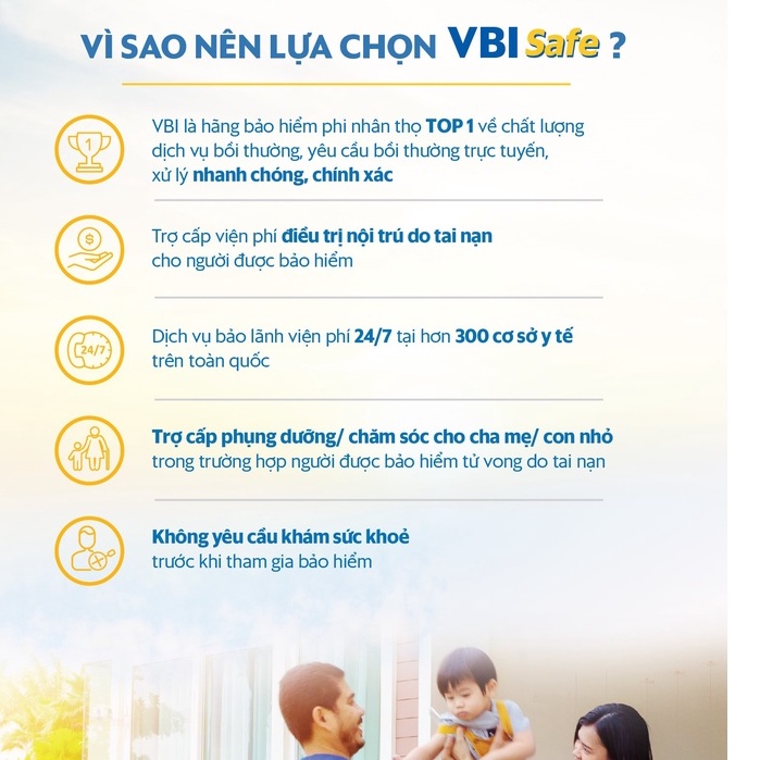 TOÀN QUỐC  Bảo hiểm TAI NẠN TOÀN DIỆN - Gói cơ bản - VBI Safe - VIETINBANK