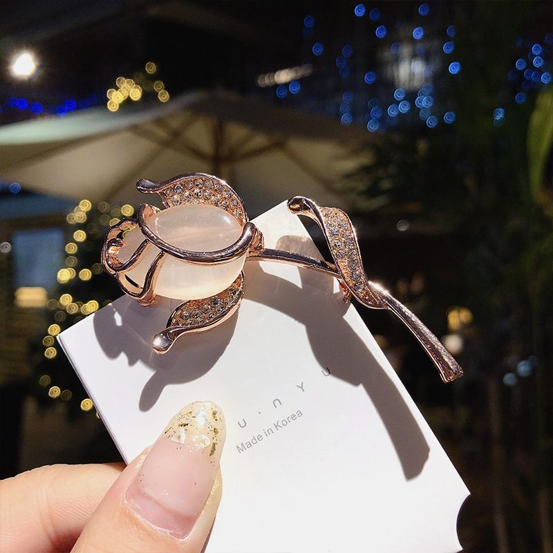 Trâm Cài Áo Đính Đá Nhân Tạo Phong Cách Hàn Quốc Sang Trọng Dành Cho Phụ Nữ