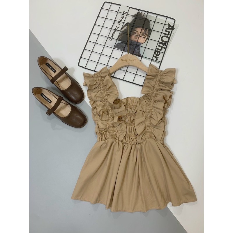 Áo baby doll nhún vai