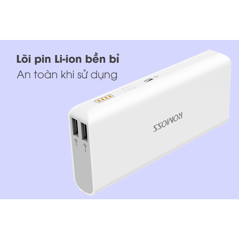 Pin sạc dự phòng 10.000 mah romoss solit 5 - có sạc nhanh pd0050