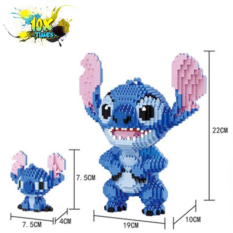 (17-22cm) lego 3d stich dễ thương cute mô hình lắp ghép stitch,quà tặng bạn trai bạn gái, đồ trang trí