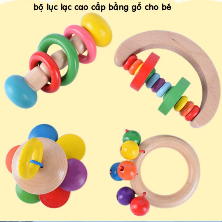 bộ lục lạc bằng gỗ cao cấp cho bé theo phương pháp montessori